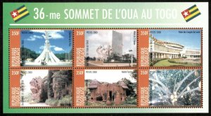 Togo 2000 - 36th L'Oua Summit - Sheet of 6 - Scott 1954 - MNH