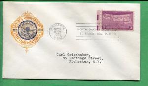 NORTH DAKOTA 1889-1939 GOLDEN ANNI. Cachet/Cancel/Stamp Tie In #858  - S8404