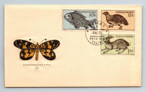 Czechoslovakia 1955  FDC - Butterfly on Cachet - F12791