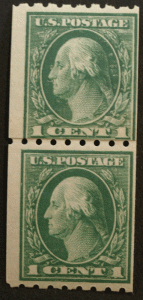 United States #410 Washington Coil Pair Paste Up MNH