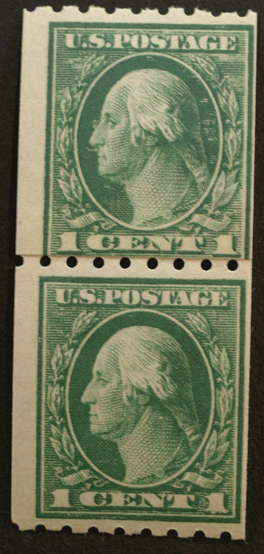 United States #410 Washington Coil Pair Paste Up MNH