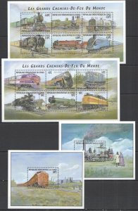 A1339 Congo Transport Trains The Great Railways Of The World 2Kb+2Bl Mnh