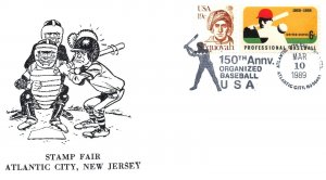 US EVENT SPECIAL PICTORIAL POSTMARK 150th ANNIVERSARY OF ORGANIZED BASEBALL 1989