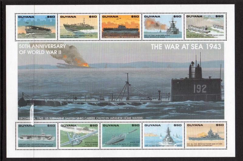 Guyana WWII War at Sea Scott 2708 MNH!