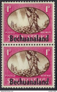 BECHUANALAND PROTECTORATE 1945 KGV 1d Brown & Carmine, Vertical Pair Victory ...