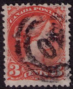 Canada #  37iii Used F-VF with nice  2R 40  Cornwall  cancel