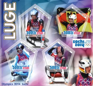 Stamps. Olympic Games Sochi 2014 Luge 2020 year, 1+1 sheets  perforated  NEW