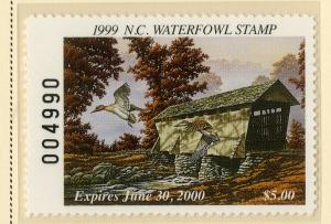 US NC17 NORTH CAROLINA ST DUCK STAMP 1999 MNH SCV $12.00