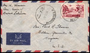 Lebanon to Selden,VA 1958 Airmail Cover