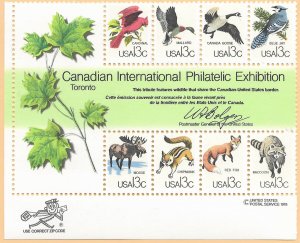 US #1757 mnh zip code block.  Wildlife. Canadian Interrnational Philatelic Exp