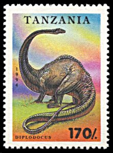 Tanzania 1221, MNH, Prehistoric Creatures, Diplodocus