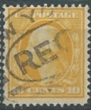 USA 1908-10 COILS P.12 HORIZ Washington Imp x P.12  yelow 10c USED SC 356 YV ...