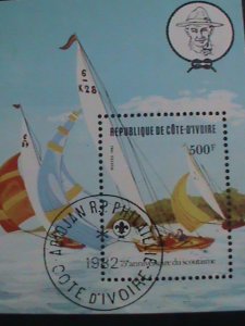 IVORY COAST STAMP:1982-SC#635-75TH ANNIVERSARY OF SCOUTING YEAR  S/S SHEET