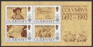 Guernsey 560 MS560 Christopher Columbus souvenir sheet MNH 1992