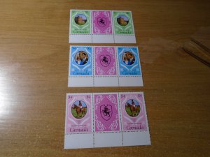 Grenada  #  1051-53  MNH   Royalty  gutter pair