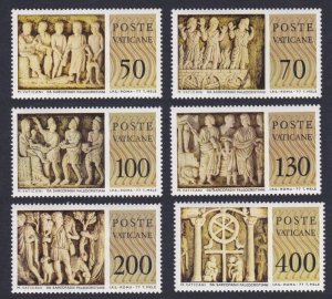 VATICAN Scott 623-628 MNH** 1977 Bass Relief  Sculpture set CV$1.50