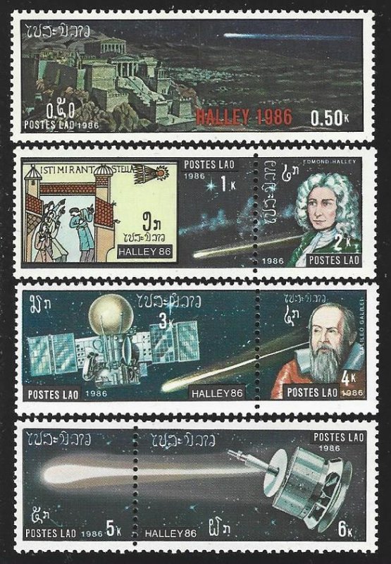 Laos #729-32, Halley's Comet, MNH*-