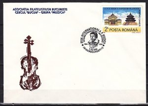 Romania, OCT/94 issue. A. Stradivaius, Music Cachet & Cancel on Cover.