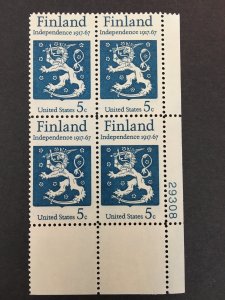 Scott # 1334 Finnish Independence, MNH Plate Block of 4