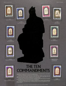 Postal Commemorative Society Stamp Panel MNH, Anguilla Ten Commandments Religion