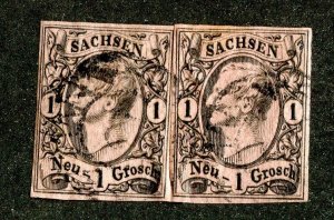 1855 Saxony Sc #10 used cv.$16 ( 2555 WWX )