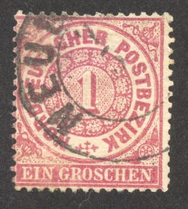 North German Confederation Scott 16 UVLH - 1869 1gr Numeral - SCV $1.60