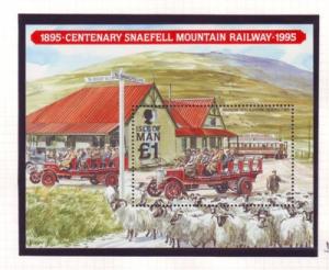 Isle of Man Sc 627 1995 Snaeful Mtn Electric RR sheet NH