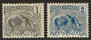 French Guiana 51-52, mint, hinge remnants. 1905.  (F474)