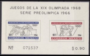 1966 Mexico 1219-1220/B5b 1968 Olympic Games in Mexiko