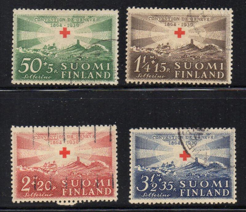 Finland Sc B35-8 1039 Red Cross stamp set used