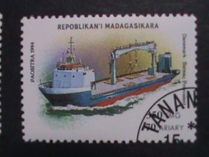 MADAGASCAR -1994  SC# 1248-54 MODERN SHIPS- USED STAMPS-HARD TO FIND VERY FINE