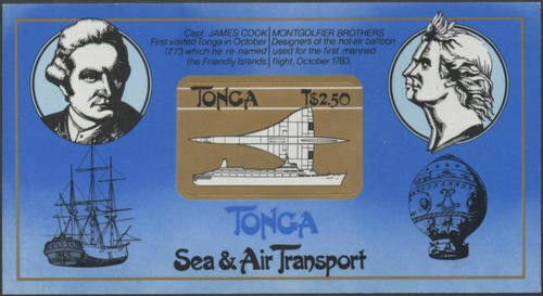 Tonga 1983 SG838 $2.50 Canberra Liner and Concorde MS MNH
