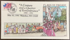 2531 Collins Hand Painted cachet Flags on Parade FDC 1991