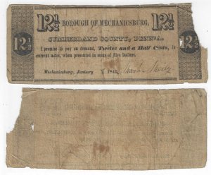 1843 - Mechanicsburg obsolete currency - Ephemera 1008