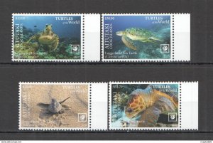 2020 Aitutaki Sea Turtles !!! Sale Marine Life Reptiles Fauna Set ** Nw682