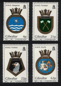 Gibraltar Naval Crests 10th series 4v SG#651-654