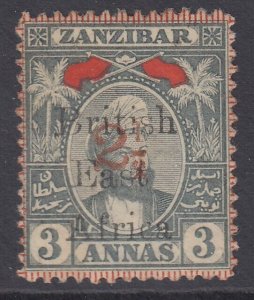 SG 90 British East Africa 1897. 2½d on 3a grey & red. A fresh mint example...