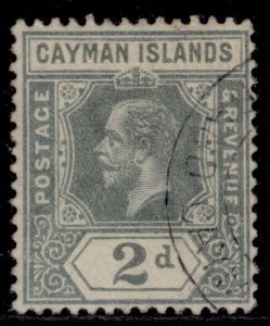 CAYMAN ISLANDS GV SG43, 2d pale grey, FINE USED. Cat £12.