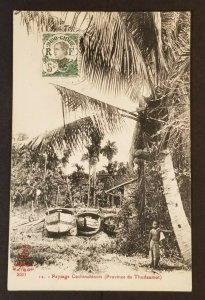 1912 French Indochina Paris France Cochin Thudaumot Saigon RPPC Postcard Cover