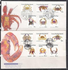 Cocos (Keeling) Is. Scott 249-60 FDC - Crustaceans