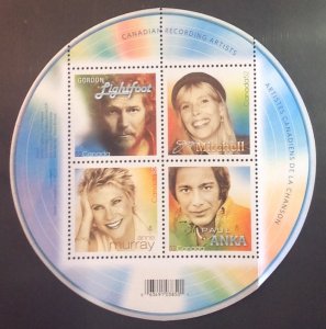 CANADA 2006 CANADIAN RECORDING ARTISTS SGMS2504 MNH