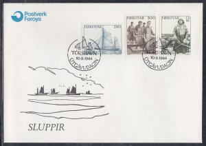 Faroe Islands Scott 112-4 FDC -  Faroese Smack Boat