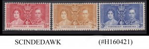 NORTHERN RHODESIA - 1937 KGVI CORONATION - 3V - MINT NH