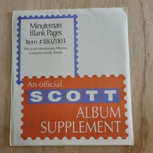 Scott Minuteman Blank Album Pages 20 Sheets with Border #180Z003 NIP