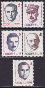 Poland 1991 Sc 3059-63 World War Two Commanders Stamp MNH