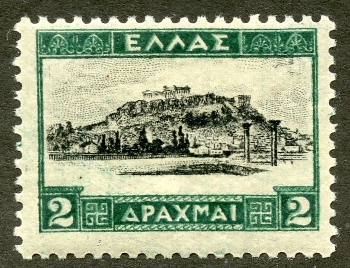Greece Scott 329 Unused HROG - 1927 2d Acropolis - SCV $6.50