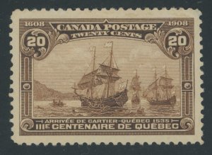 Canada - 103 - 20 cent Quebec Tercentenary - XF Mint hinged