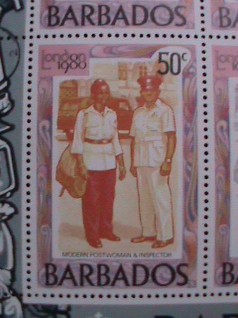 ​BARBADOS-1980-SC#533-LONDON'80 INTERNATIONAL STAMP SHOW MNH-S/S-VERY FINE