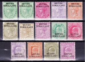  SOMALILAND 1903 QV/EVii COLLECTION 14 VALUES VERY FINE MLH/VLH FULL OG