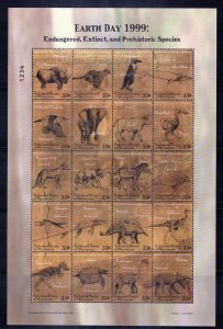 Micronesia 347-349 MNH Endangered & Prehistoric Animals ZAYIX 1223L0069